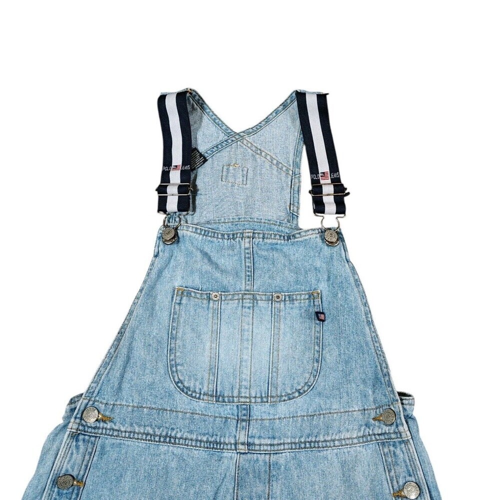 Polo Jeans Co Ralph Lauren Womens Y2K Carpenter Denim Overalls Size S Suspender